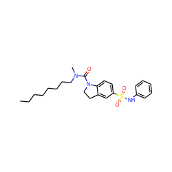 CCCCCCCCN(C)C(=O)N1CCc2cc(S(=O)(=O)Nc3ccccc3)ccc21 ZINC000034801602