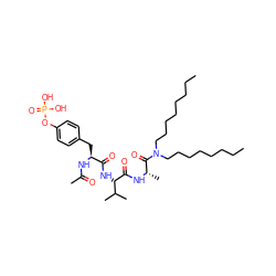 CCCCCCCCN(CCCCCCCC)C(=O)[C@H](C)NC(=O)[C@@H](NC(=O)[C@H](Cc1ccc(OP(=O)(O)O)cc1)NC(C)=O)C(C)C ZINC000037858184