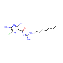 CCCCCCCCN/C(N)=N\C(=O)c1nc(Cl)c(N)nc1N ZINC000036176114