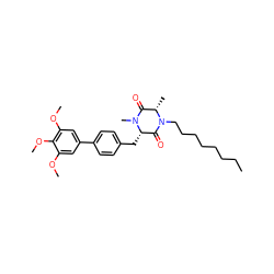 CCCCCCCCN1C(=O)[C@H](Cc2ccc(-c3cc(OC)c(OC)c(OC)c3)cc2)N(C)C(=O)[C@@H]1C ZINC000038159207