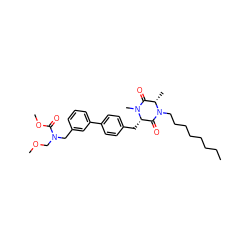 CCCCCCCCN1C(=O)[C@H](Cc2ccc(-c3cccc(CN(COC)C(=O)OC)c3)cc2)N(C)C(=O)[C@@H]1C ZINC000038159199