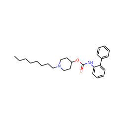 CCCCCCCCN1CCC(OC(=O)Nc2ccccc2-c2ccccc2)CC1 ZINC000066098551