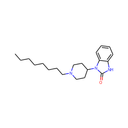 CCCCCCCCN1CCC(n2c(=O)[nH]c3ccccc32)CC1 ZINC000146361123