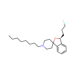 CCCCCCCCN1CCC2(CC1)O[C@@H](CCCF)c1ccccc12 ZINC000049695510