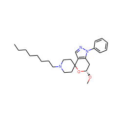 CCCCCCCCN1CCC2(CC1)O[C@@H](OC)Cc1c2cnn1-c1ccccc1 ZINC000072118305