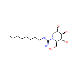 CCCCCCCCNC(=N)N1C[C@H](O)[C@@H](O)[C@H](O)[C@H]1CO ZINC000103300144