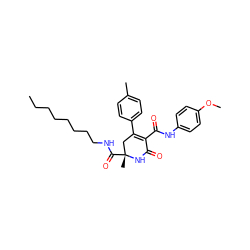 CCCCCCCCNC(=O)[C@]1(C)CC(c2ccc(C)cc2)=C(C(=O)Nc2ccc(OC)cc2)C(=O)N1 ZINC001772645599