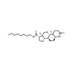 CCCCCCCCNC(=O)[C@H]1CC[C@H]2[C@@H]3CC[C@@H]4NC(=O)CC[C@]4(C)[C@H]3CC[C@]12C ZINC000299820368