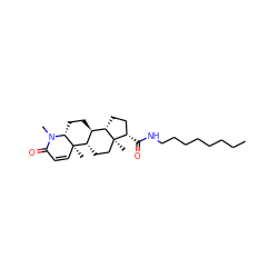 CCCCCCCCNC(=O)[C@H]1CC[C@H]2[C@@H]3CC[C@H]4N(C)C(=O)C=C[C@]4(C)[C@H]3CC[C@]12C ZINC000140539591