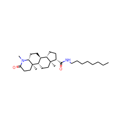 CCCCCCCCNC(=O)[C@H]1CC[C@H]2[C@@H]3CC[C@H]4N(C)C(=O)CC[C@]4(C)[C@H]3CC[C@]12C ZINC000204368447