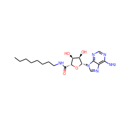 CCCCCCCCNC(=O)[C@H]1O[C@@H](n2cnc3c(N)ncnc32)[C@H](O)[C@@H]1O ZINC000036176936