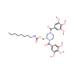 CCCCCCCCNC(=O)OC[C@@H]1CN(C(=O)c2cc(OC)c(OC)c(OC)c2)CCN1C(=O)c1cc(OC)c(OC)c(OC)c1 ZINC000049938514