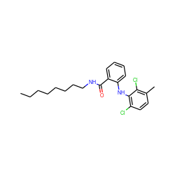 CCCCCCCCNC(=O)c1ccccc1Nc1c(Cl)ccc(C)c1Cl ZINC000036126907