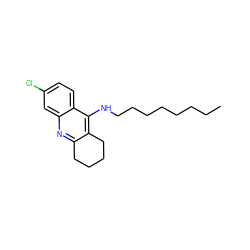 CCCCCCCCNc1c2c(nc3cc(Cl)ccc13)CCCC2 ZINC000096271302