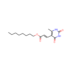 CCCCCCCCOC(=O)/C=C/c1c(C)[nH]c(=O)[nH]c1=O ZINC000002254576