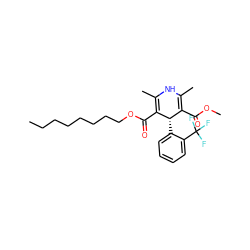 CCCCCCCCOC(=O)C1=C(C)NC(C)=C(C(=O)OC)[C@@H]1c1ccccc1C(F)(F)F ZINC000137072194