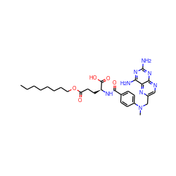 CCCCCCCCOC(=O)CC[C@H](NC(=O)c1ccc(N(C)Cc2cnc3nc(N)nc(N)c3n2)cc1)C(=O)O ZINC000034801968