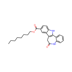 CCCCCCCCOC(=O)c1ccc2[nH]c3c(c2c1)CC(=O)Nc1ccccc1-3 ZINC000049710138