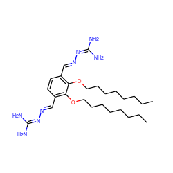 CCCCCCCCOc1c(/C=N/N=C(N)N)ccc(/C=N/N=C(N)N)c1OCCCCCCCC ZINC000042923514