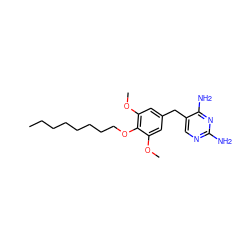 CCCCCCCCOc1c(OC)cc(Cc2cnc(N)nc2N)cc1OC ZINC000043099973