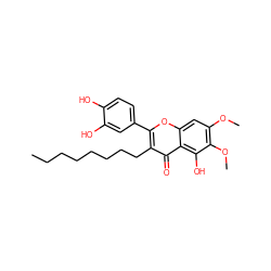 CCCCCCCCc1c(-c2ccc(O)c(O)c2)oc2cc(OC)c(OC)c(O)c2c1=O ZINC000036222835