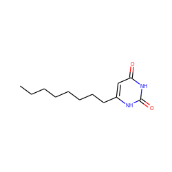 CCCCCCCCc1cc(=O)[nH]c(=O)[nH]1 ZINC000653825835