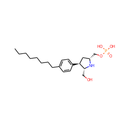 CCCCCCCCc1ccc([C@H]2C[C@H](COP(=O)(O)O)N[C@@H]2CO)cc1 ZINC000044086688