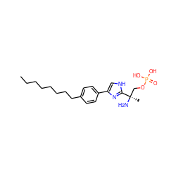 CCCCCCCCc1ccc(-c2c[nH]c([C@](C)(N)COP(=O)(O)O)n2)cc1 ZINC000038149358