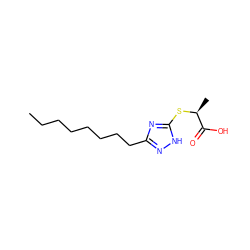 CCCCCCCCc1n[nH]c(S[C@@H](C)C(=O)O)n1 ZINC000017357255