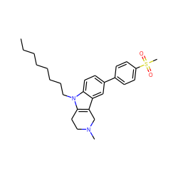 CCCCCCCCn1c2c(c3cc(-c4ccc(S(C)(=O)=O)cc4)ccc31)CN(C)CC2 ZINC000207288788