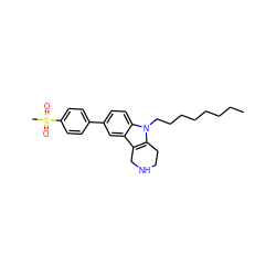 CCCCCCCCn1c2c(c3cc(-c4ccc(S(C)(=O)=O)cc4)ccc31)CNCC2 ZINC000207288858