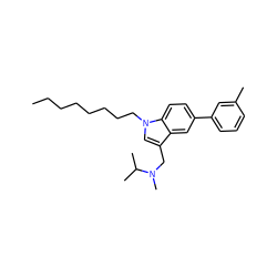 CCCCCCCCn1cc(CN(C)C(C)C)c2cc(-c3cccc(C)c3)ccc21 ZINC000064539984