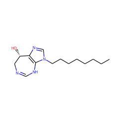 CCCCCCCCn1cnc2c1NC=NC[C@@H]2O ZINC000034633646