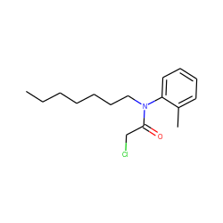 CCCCCCCN(C(=O)CCl)c1ccccc1C ZINC000001805668