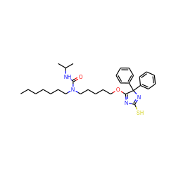 CCCCCCCN(CCCCCOC1=NC(S)=NC1(c1ccccc1)c1ccccc1)C(=O)NC(C)C ZINC000096305584