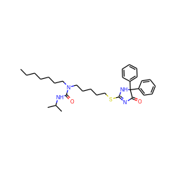 CCCCCCCN(CCCCCSC1=NC(=O)C(c2ccccc2)(c2ccccc2)N1)C(=O)NC(C)C ZINC000036330937