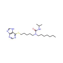 CCCCCCCN(CCCCCSc1ncnc2nc[nH]c12)C(=O)NC(C)C ZINC000036331595