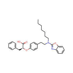 CCCCCCCN(CCc1ccc(O[C@@H](Cc2ccccc2)C(=O)O)cc1)c1nc2ccccc2o1 ZINC000095560962