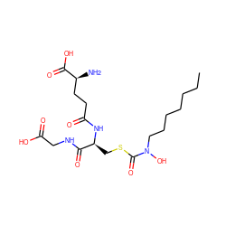 CCCCCCCN(O)C(=O)SC[C@H](NC(=O)CC[C@H](N)C(=O)O)C(=O)NCC(=O)O ZINC000036176618