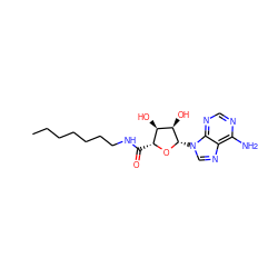 CCCCCCCNC(=O)[C@H]1O[C@@H](n2cnc3c(N)ncnc32)[C@H](O)[C@@H]1O ZINC000036176825