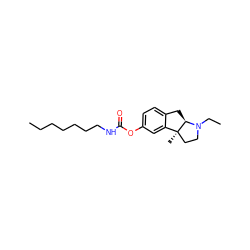 CCCCCCCNC(=O)Oc1ccc2c(c1)[C@]1(C)CCN(CC)[C@@H]1C2 ZINC000014255105