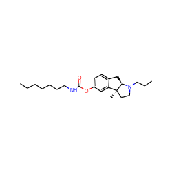 CCCCCCCNC(=O)Oc1ccc2c(c1)[C@]1(C)CCN(CCC)[C@@H]1C2 ZINC000014255113