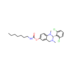 CCCCCCCNC(=O)Oc1ccc2c(c1)CN(C)[C@@H](c1c(Cl)cccc1Cl)N2C ZINC000653735468