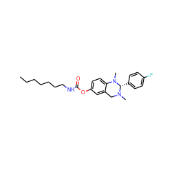 CCCCCCCNC(=O)Oc1ccc2c(c1)CN(C)[C@@H](c1ccc(F)cc1)N2C ZINC000653742674