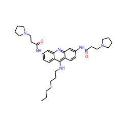 CCCCCCCNc1c2ccc(NC(=O)CCN3CCCC3)cc2nc2cc(NC(=O)CCN3CCCC3)ccc12 ZINC000038156956