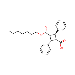 CCCCCCCOC(=O)C1[C@@H](c2ccccc2)C(C(=O)O)[C@@H]1c1ccccc1 ZINC000049784562