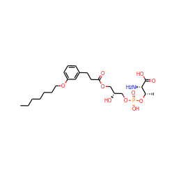 CCCCCCCOc1cccc(CCC(=O)OC[C@@H](O)CO[P@](=O)(O)O[C@@H](C)[C@H](N)C(=O)O)c1 ZINC000473135500