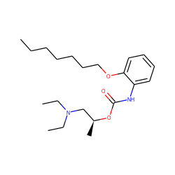 CCCCCCCOc1ccccc1NC(=O)O[C@@H](C)CN(CC)CC ZINC000036126887