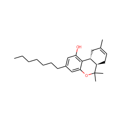 CCCCCCCc1cc(O)c2c(c1)OC(C)(C)[C@@H]1CC=C(C)C[C@@H]21 ZINC000036294559