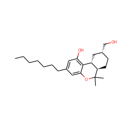 CCCCCCCc1cc(O)c2c(c1)OC(C)(C)[C@@H]1CC[C@@H](CO)C[C@@H]21 ZINC000036294568